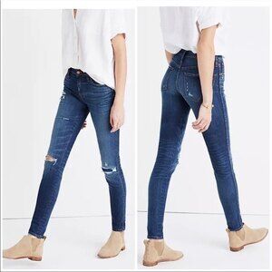 Madewell 9" High-Riser Skinny Skinny Jeans Ripped and Patched Edition 28 Tall